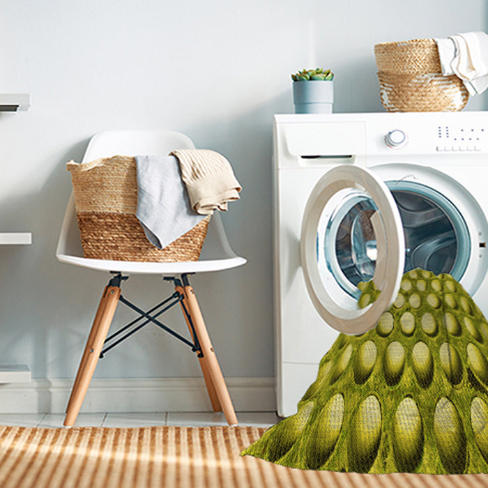 Machine Washable Transitional Olive Green Rug in a Washing Machine, wshpat2642yw