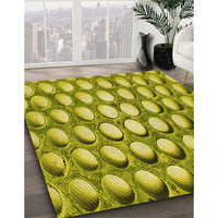 Patterned Olive Green Rug, pat2642yw