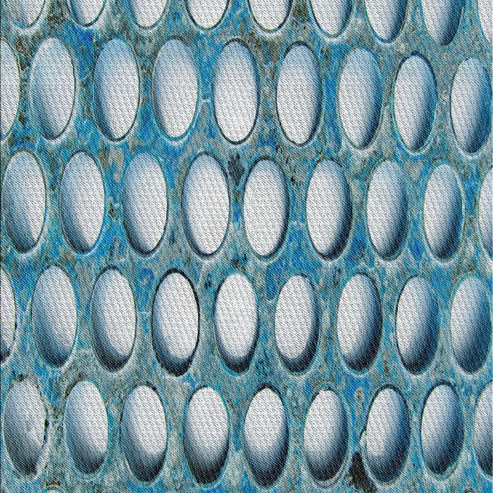Patterned Sky Blue Novelty Rug, pat2642