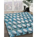 Machine Washable Transitional Sky Blue Rug in a Family Room, wshpat2642