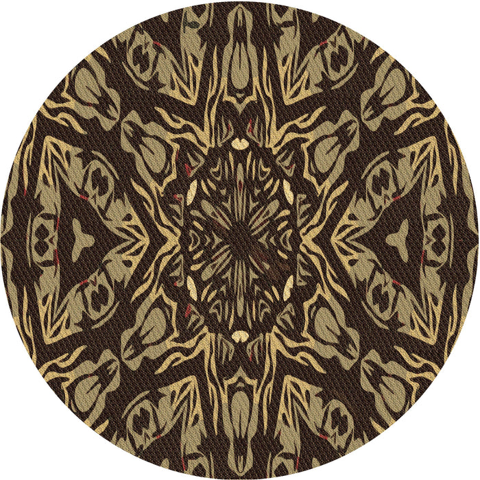 Square Patterned Black Brown Rug, pat2643brn