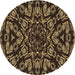 Square Patterned Black Brown Rug, pat2643brn