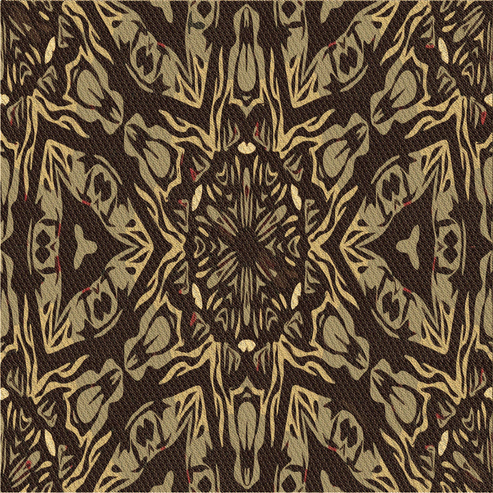 Round Machine Washable Transitional Black Brown Rug, wshpat2643brn