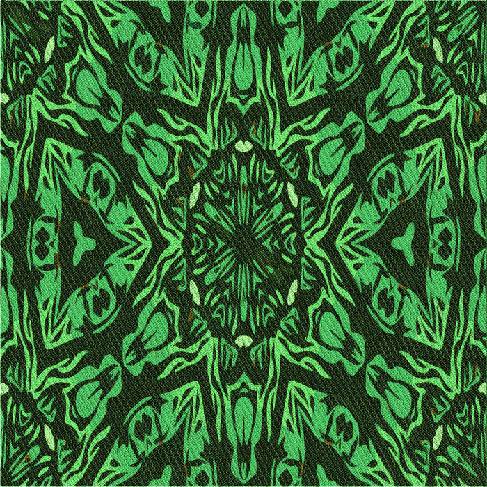 Round Patterned Dark Forest Green Rug, pat2643grn