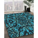 Machine Washable Transitional Dark Turquoise Green Rug in a Family Room, wshpat2643lblu