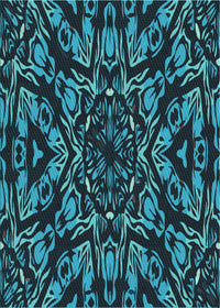 Machine Washable Transitional Dark Turquoise Green Rug, wshpat2643lblu