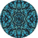 Square Machine Washable Transitional Dark Turquoise Green Rug in a Living Room, wshpat2643lblu