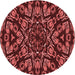 Square Patterned Red Rug, pat2643rd