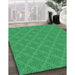 Machine Washable Transitional Neon Green Rug in a Family Room, wshpat2644grn