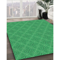 Patterned Neon Green Rug, pat2644grn