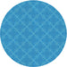 Square Patterned Blue Rug, pat2644lblu