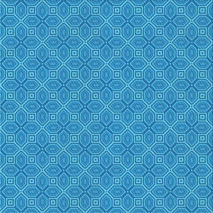 Round Machine Washable Transitional Blue Rug, wshpat2644lblu