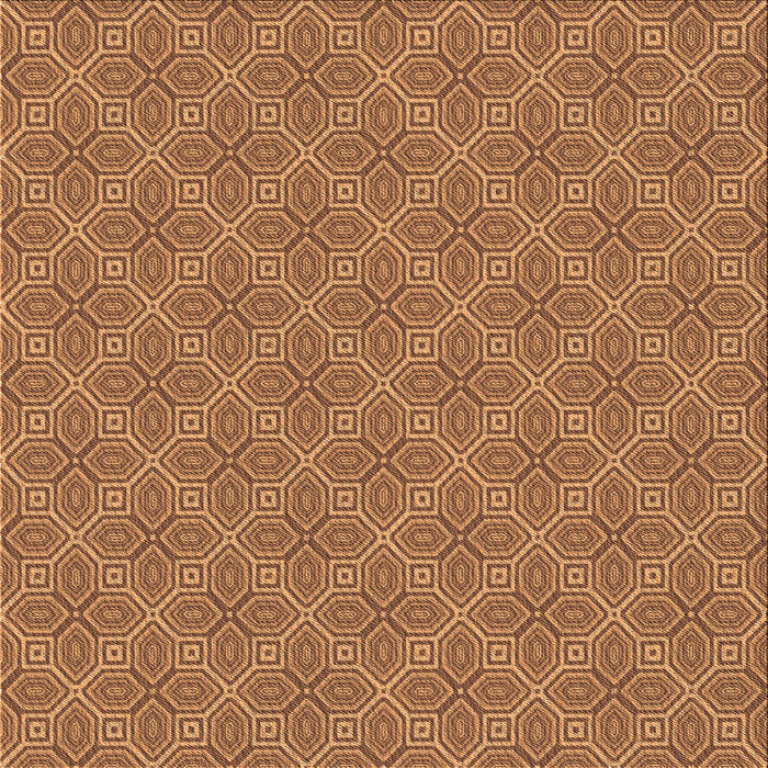 Round Patterned Orange Rug, pat2644org