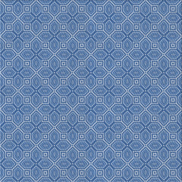 Square Patterned Denim Blue Novelty Rug, pat2644