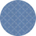 Sideview of Patterned Denim Blue Novelty Rug, pat2644