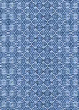 Patterned Denim Blue Novelty Rug, pat2644