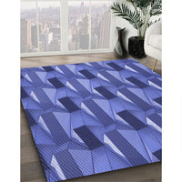 Patterned Sky Blue Rug, pat2645blu