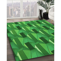 Patterned Green Rug, pat2645grn