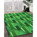 Patterned Green Rug in Family Room, pat2645grn