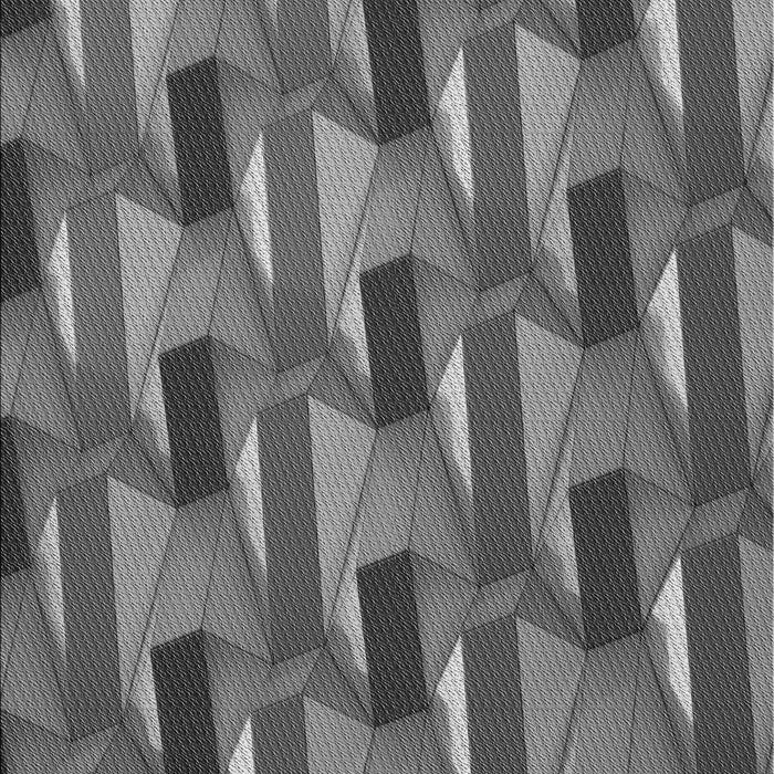 Patterned Black Rug, pat2645gry