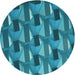 Square Patterned Teal Green Rug, pat2645lblu