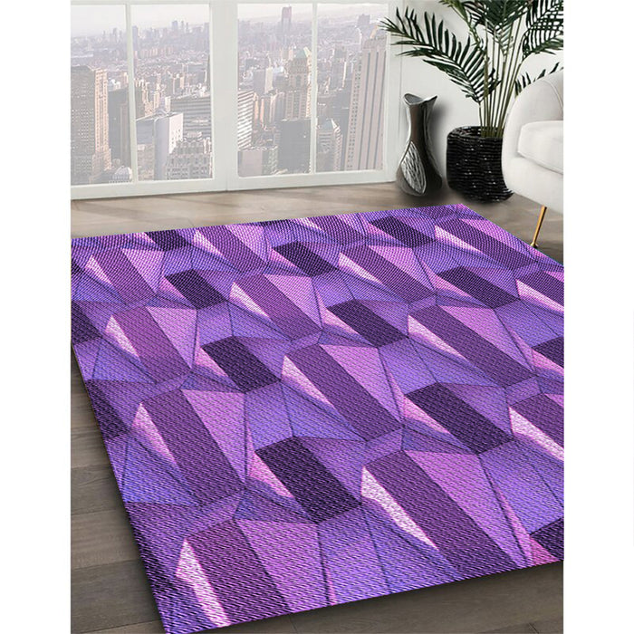 Patterned Amethyst Purple Rug in Family Room, pat2645pur