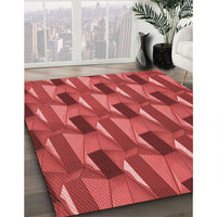 Patterned Red Rug, pat2645rd