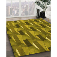 Patterned Dark Bronze Brown Rug, pat2645yw