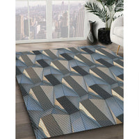 Patterned Gunmetal Gray Novelty Rug, pat2645