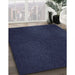 Patterned Deep Periwinkle Purple Rug in Family Room, pat2646blu