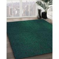 Patterned Black Rug, pat2646lblu