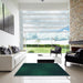 Square Patterned Black Rug in a Living Room, pat2646lblu