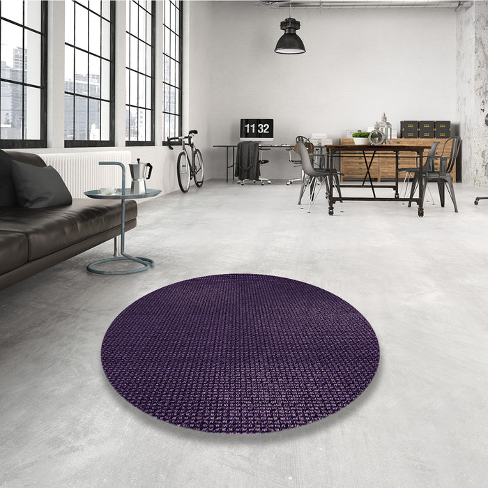 Round Patterned Purple Rug in a Office, pat2646pur
