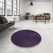 Round Patterned Purple Rug in a Office, pat2646pur