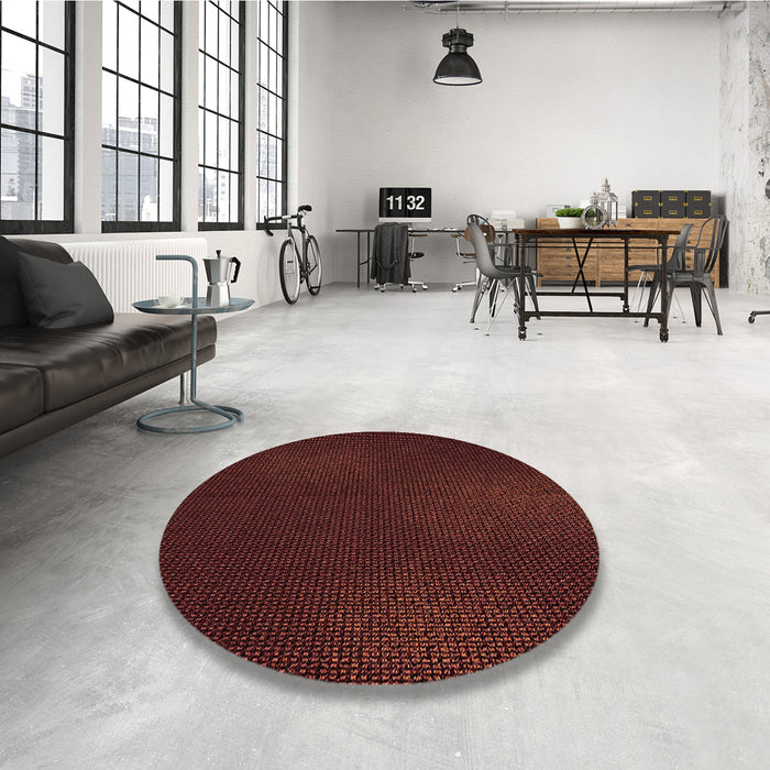 Round Patterned Chocolate Brown Rug in a Office, pat2646rd