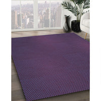 Patterned Purple Lily Purple Rug, pat2647blu