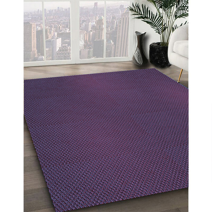 Patterned Purple Lily Purple Rug in Family Room, pat2647blu