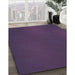Patterned Purple Lily Purple Rug in Family Room, pat2647blu