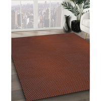 Patterned Sienna Brown Rug, pat2647lblu