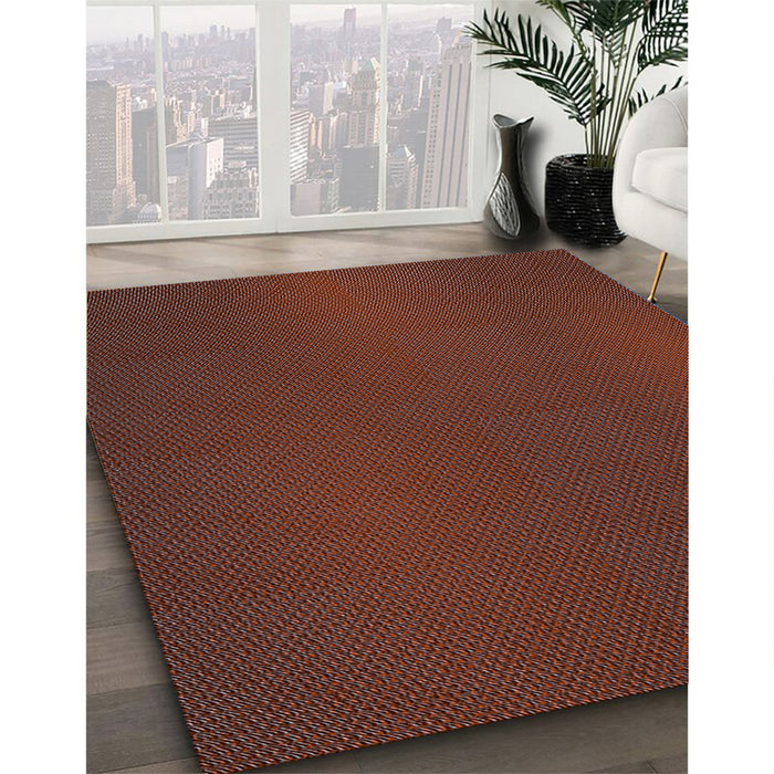 Patterned Sienna Brown Rug in Family Room, pat2647lblu