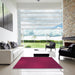 Square Patterned Raspberry Red Rug in a Living Room, pat2647pur
