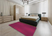 Patterned Raspberry Red Rug in a Bedroom, pat2647pur