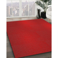 Patterned Red Novelty Rug, pat2647
