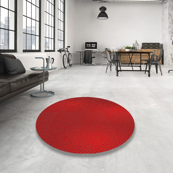 Round Patterned Red Novelty Rug in a Office, pat2647