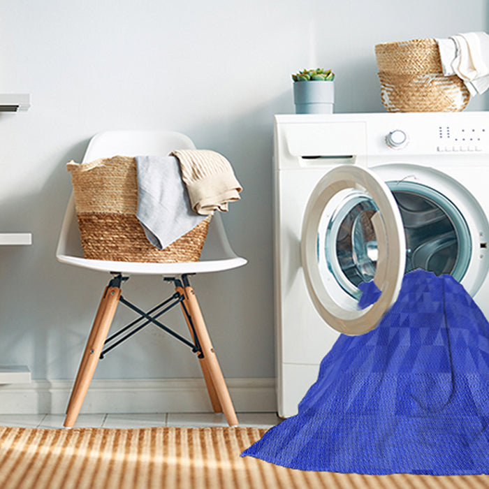 Machine Washable Transitional Blue Rug in a Washing Machine, wshpat2648blu