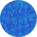 Sideview of Patterned Deep Sky Blue Novelty Rug, pat2648