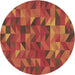 Square Machine Washable Transitional Orange Rug in a Living Room, wshpat2649brn