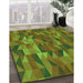 Machine Washable Transitional Antique Bronze Green Rug in a Family Room, wshpat2649grn