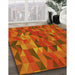 Machine Washable Transitional Neon Orange Rug in a Family Room, wshpat2649yw