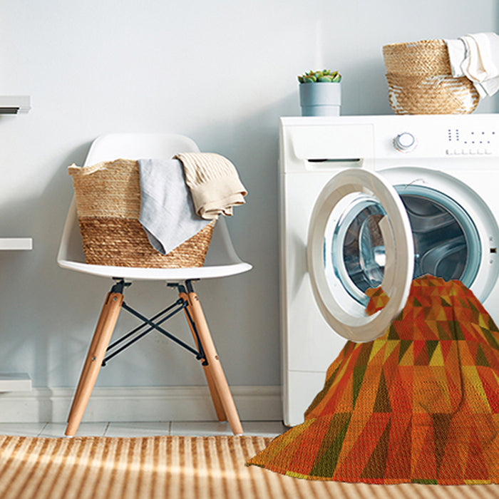Machine Washable Transitional Neon Orange Rug in a Washing Machine, wshpat2649yw